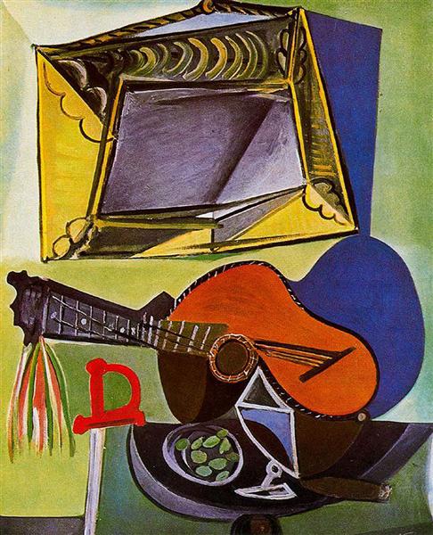 Pablo Picasso artwork Still Life With Guitar Musical Instruments